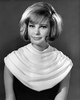 Hair Styles Prints: Model wearing a white neck scarf January 1963 P007634