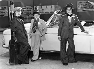 Images Dated 13th July 1976: Modelling Bugsy Malone fashions, John Maunsell aged 12, (left
