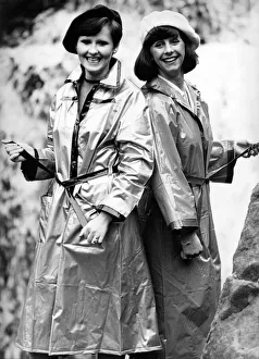 Models Pat and Joan don t mind the rain in their Jakie Ross macs both costing £