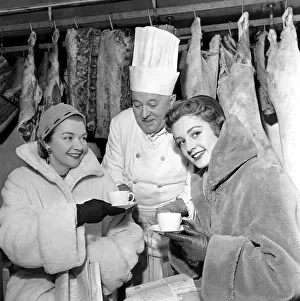 Two models sat in a cold room to test a new fur fabric (see left) at a London Hotel