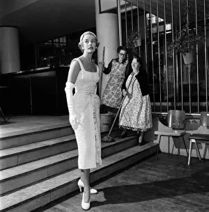 Models seen here modelling clothes made from modern fabric at The National Fabric Fair