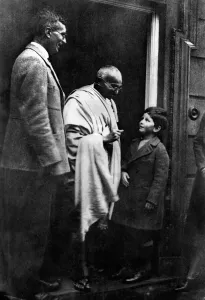 Mohandas Mahatma'Gandhi, leader of the Indian independence movement in