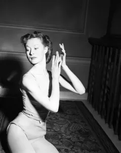 Moira Shearer, Lady Kennedy, ballet dancer and actress, pictured rehearsing at the Royal