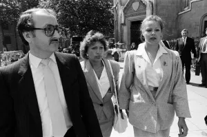 Scandal Prints: Monica Coghlan (middle) during Jeffrey Archers libel case against