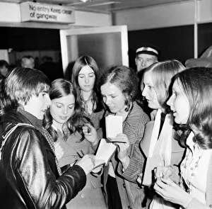 The Monkees: Monkee Davy Jones Arrived at Heathrow Airport with his wife Linda