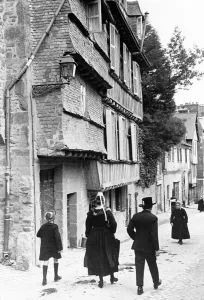 Mont St Michel Brittany, The only street on the Mont the Grand Rue Circa 1920