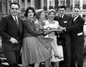 Rallies Prints: Monte Carlo Rally. Frenchmen-who won the Monte Carlo Rally-accompanied by their wives