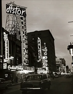 Montreal Canada - June 1960 St Catherine Street at Night Bright Lights