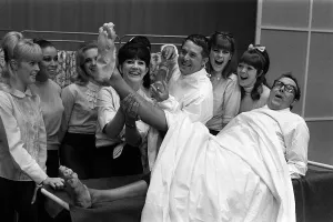00018 Prints: Morecambe & Wise. Eric Morecambe and Ernie Wise June 1965 Playing the fools with