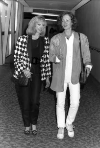 00131 Prints: Morgan Fairchild Actress With Fellow Actress Jenny SeagroveAt London Airport Dbase