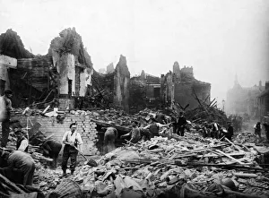 Bombing Prints: The morning after an air raid by the German Luftwaffe on Scarborough Street in the city