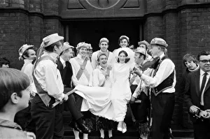 Morris Men at a wedding in South Bank, Middlesbrough. 1971