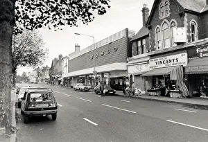 Tesco Prints: Moseley Village. Tescos 1960s style architecture in Moseley village swamps