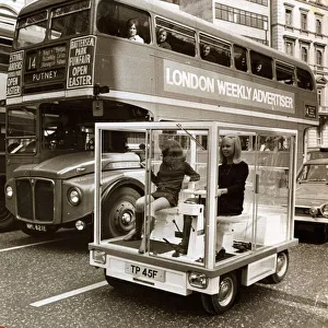 See Through Motor Car - April 1968 Experimental glass car seen here on the streets