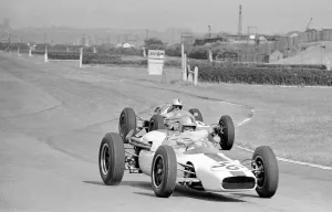 Motor racing 1962 at Aintree Liverpool Driver Ian Burgess in his Cooper T53