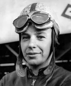 Motor racing driver and motorcyclist John Surtees at the Isle of Man TT races
