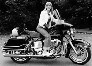 Motorcycles0414 Prints: Motorcyclist Jane Donovan tries the massive 1350cc Harley-Davidson Electra Glide