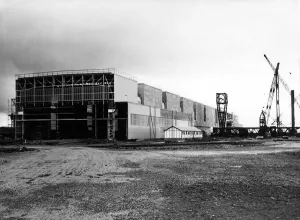Port Talbot Prints: The mould preparation bay at the Steel Company of Waless new Abbey Works at Margam