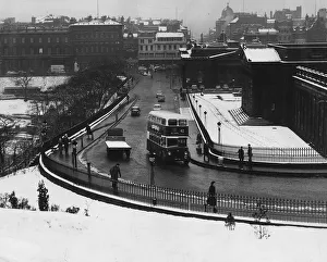 Towns And Villages Prints: The Mound Edinburgh where the new road under surface heating system was hailed a success