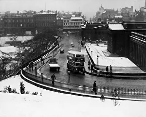Towns And Villages Prints: The Mound Edinburgh where the new road under surface heating system was hailed a success
