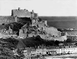 Castle Prints: Mount Orgueil Castle on Jersey, Channel Island 1 June 1960 circa