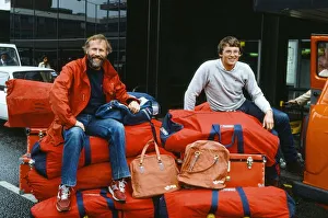 Mountaineers Chris Bonington and Alan Rouse leaving LAP for a Himalayan expedition