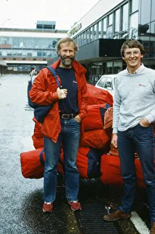 Mountaineers Chris Bonington and Alan Rouse leaving LAP for a Himalayan expedition
