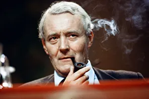 MP for Bristol South East Tony Benn smoking his pipe at the Labour Party conference