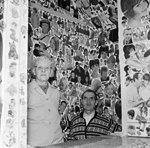 01049 Prints: Mr Arthur Piper, 73, and his 80-year-old wife Sarah in the decorated bedroom of their
