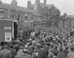 Mr Attlee. speaking in he Market square at wolverton Bucks during his election tour