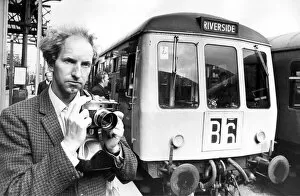 00359 Collection: Mr. Graham Hague from Sheffield who is a railway enthusiast taking pictures of a Diesel