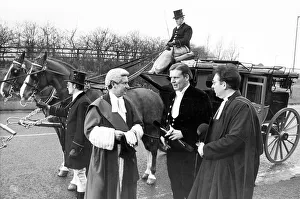 00074 Prints: Mr. Justice Smith, Mr. Paul Nicholson and Canon Alan Chesters with a coach