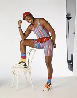 Fitness Prints: Mr Motivator Derek Evans posing for cameras. Cica 1993