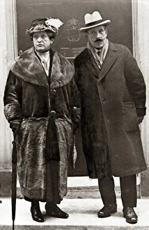 Mr and Mrs Tom Griffiths leaving Number 10 Downing Street February 1924
