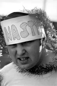Dustbin Prints: Mr. Nasty: Mr. Nasty, alias broadcaster John Forrest (25) who conducts Britain