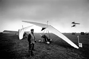 One Mid Adult Man Prints: Mr Peter Bell shows off some of the microlights on sale at Acklington Auction Mart