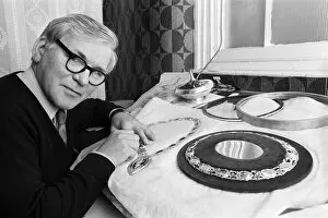 Gold Collection: Mr Stanley Morris, a Birmingham designer and craftsman, puts the finishing touches to a