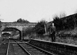 Tracks Prints: Mr. W. Armstrong (Stationmaster) walks along the platform at the disused Langley Railway