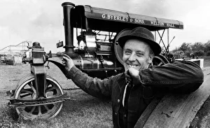 Vintage Prints: Mr Walter Hodson pictured with the steam roller Highland Lass on 2th June 1972