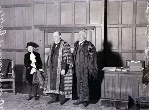 Mr Winston Churchill made Chancellor of Bristol University 1929 with Professor Loveday