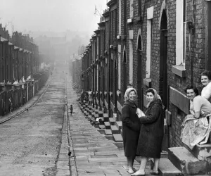 Mrs Ada Jameson and her daughter Jean, pictured standing outside the steps of their