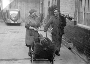 Brushes Prints: Mrs Charlotte Bursnall one of just a few women chimney sweeps seen here in conversation