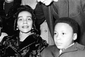 Civil Rights Prints: Mrs Correta King with her son Martin Luther King widow of Dr Martin Luther King