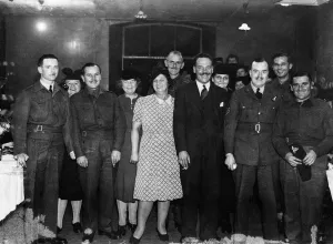 01471 Prints: Mrs D. G. Fletcher, President and Chairman of the Cardiff Ladies Social Union with some of