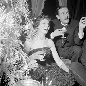 Christmas Tree Prints: Mrs Eunice Gayson at the Room 21 Christmas party December 1954 Neg No E9119