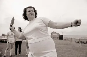 World Record Prints: Mrs Guy of Stroud Gloucestershire seen here in training to recapture the title of