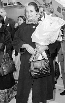 Mrs Indira Gandhi Indian Prime Minister seen here arriving at Heathrow airport