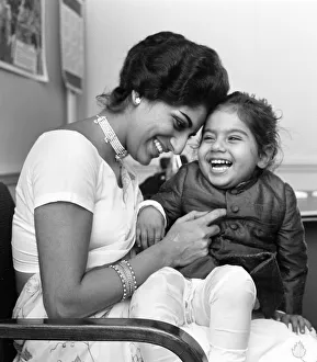 Asian Prints: Mrs Kiran Singh and her son Ranjiv aged 2 years old from Calcutta India, September 1965