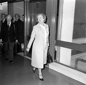 Mrs Margaret Thatcher May 1978 Leader of the opposition arriving at Heathrow