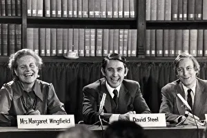 1974 Prints: MRS. MARGARET WINGFIELD AND DAVID STEELE AT LIBERAL PARTY PRESS CONFERENCE 27 / 09 / 1974